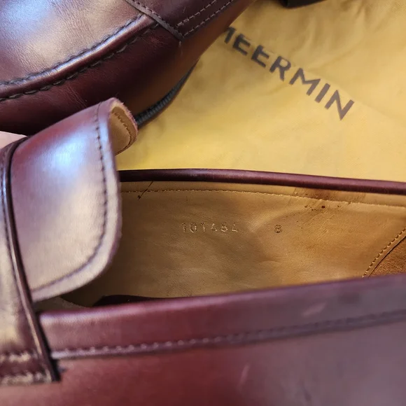 Meermin Calf Leather Burgundy Loafers Size US 9/UK 8 - Picture 3 of 7